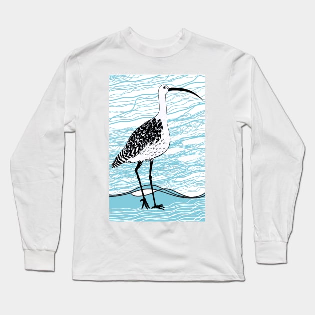 Eastern Curlew - Critically Endangered Long Sleeve T-Shirt by topologydesign